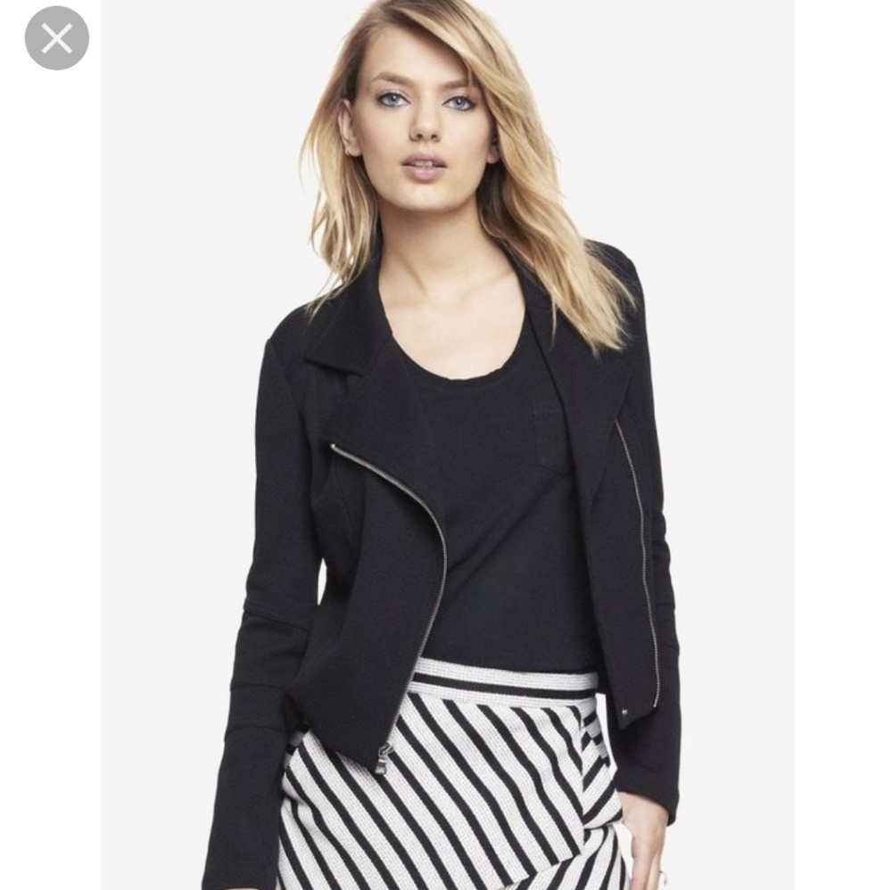 Express textured moto jacket black